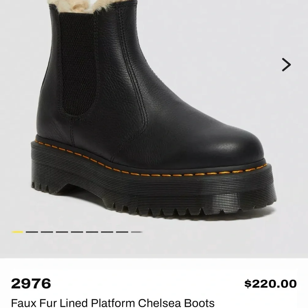 Dr. Martens Black Leather Boots with Fur Trim - Picture 7 of 7
